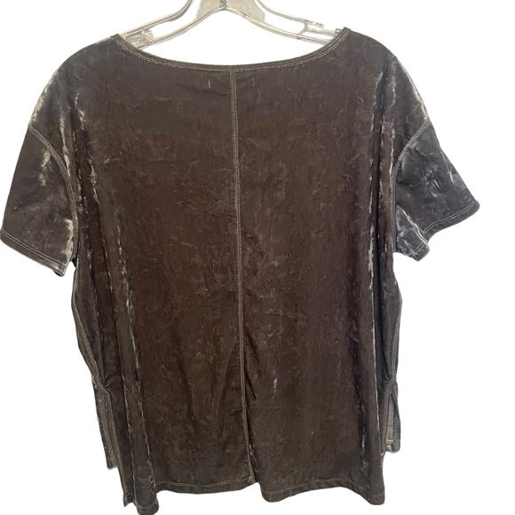 Rebecca Minkoff Gray Velvet Short Sleeve Tee - Picture 5 of 11